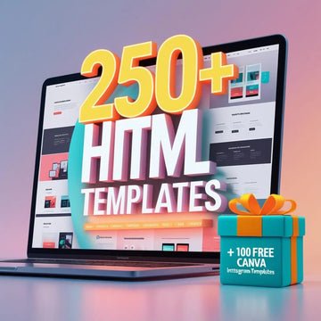 250+ HTML premium Website Templates Bundle, HTML & CSS Designs, Responsive and Mobile-Friendly, Free 100+ Canva Instagram , Instant Download