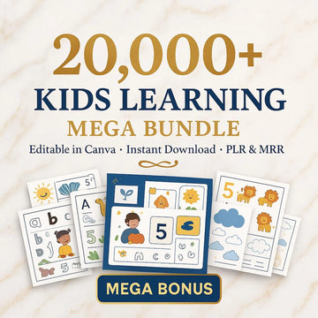Kids Learning Mega Bundle | 20,000+ Educational Worksheets and Activities | PLR & MRR Printables for Teachers and Sellers